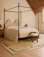 Briar Stool | Round Cushioned Seat, Solid Wood Legs