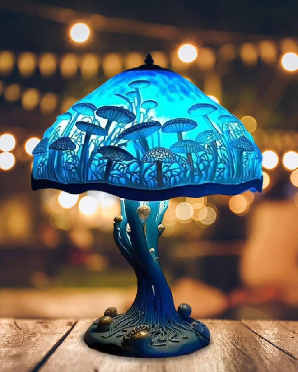 LumaMushroom: Designer Table Lamp Made of Resin in Mushroom Shape & Ambient Lighting – for Living Room & Bedroom