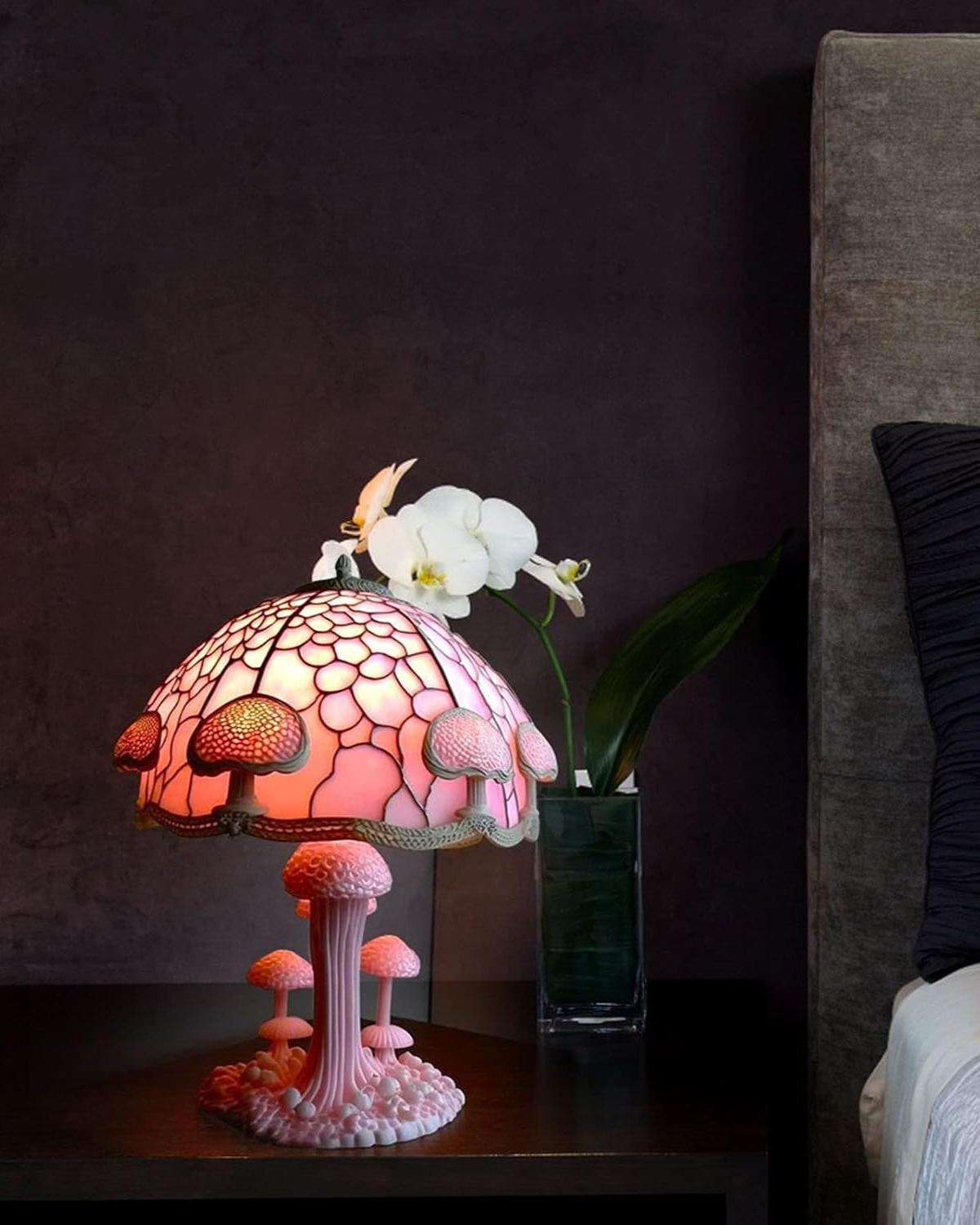 LumaMushroom: Designer Table Lamp Made of Resin in Mushroom Shape & Ambient Lighting – for Living Room & Bedroom