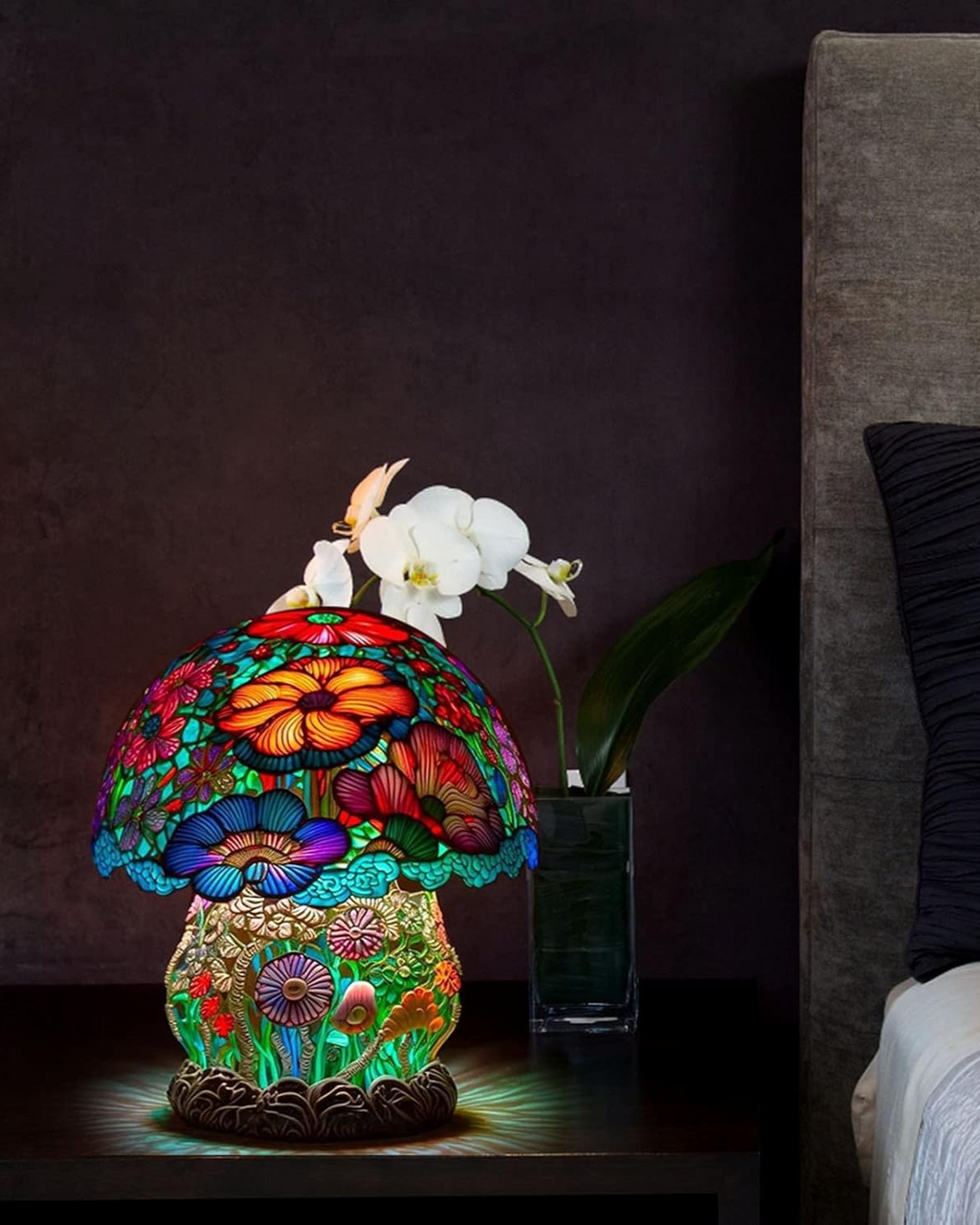 LumaMushroom: Designer Table Lamp Made of Resin in Mushroom Shape & Ambient Lighting – for Living Room & Bedroom