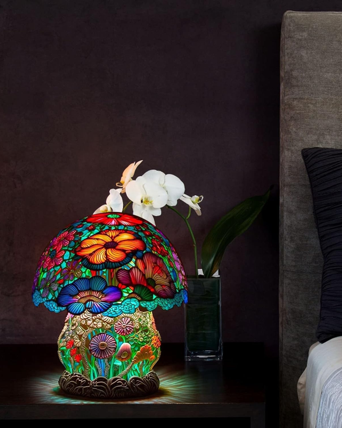 LumaMushroom: Designer Table Lamp Made of Resin in Mushroom Shape & Ambient Lighting – for Living Room & Bedroom