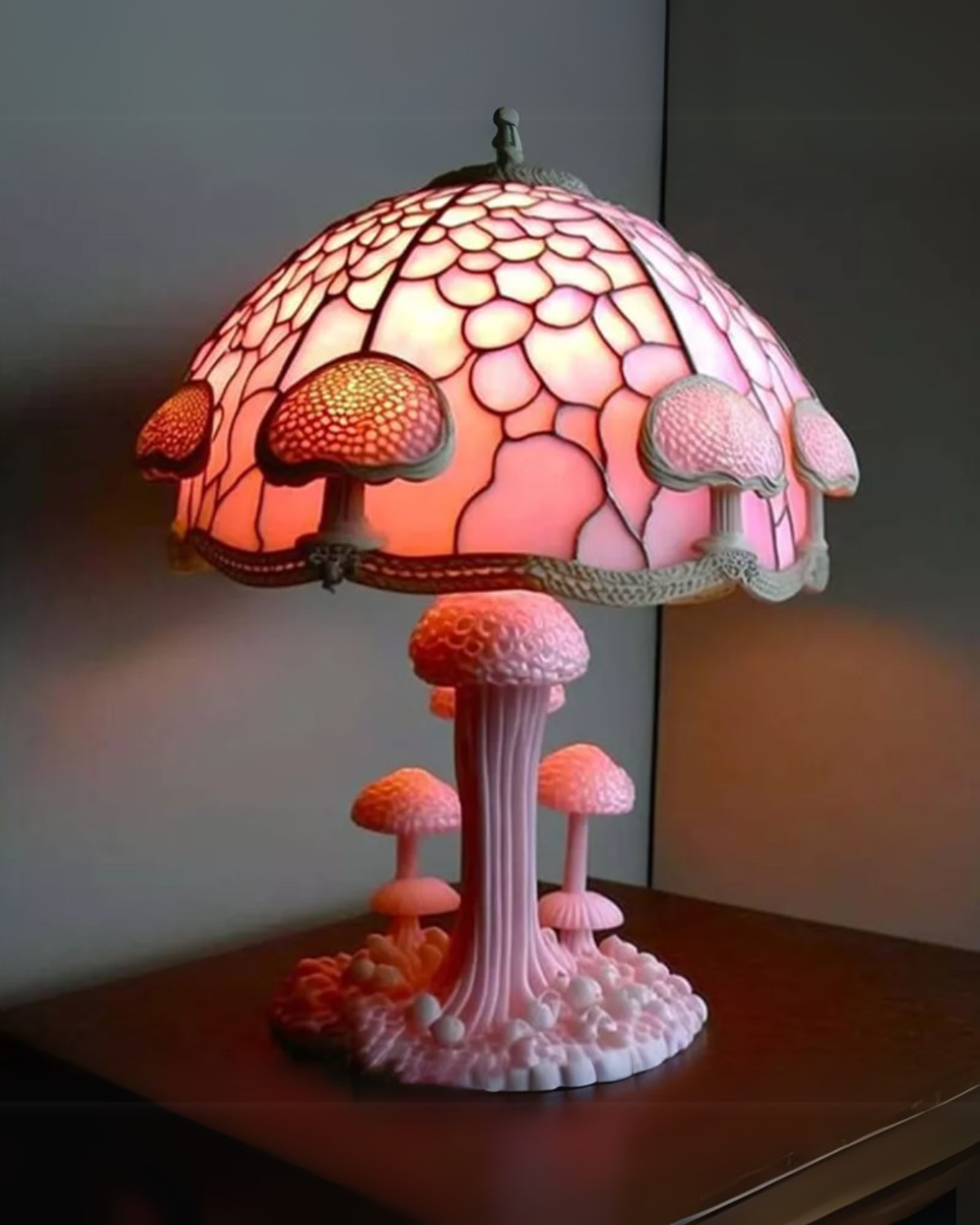 LumaMushroom: Designer Table Lamp Made of Resin in Mushroom Shape & Ambient Lighting – for Living Room & Bedroom
