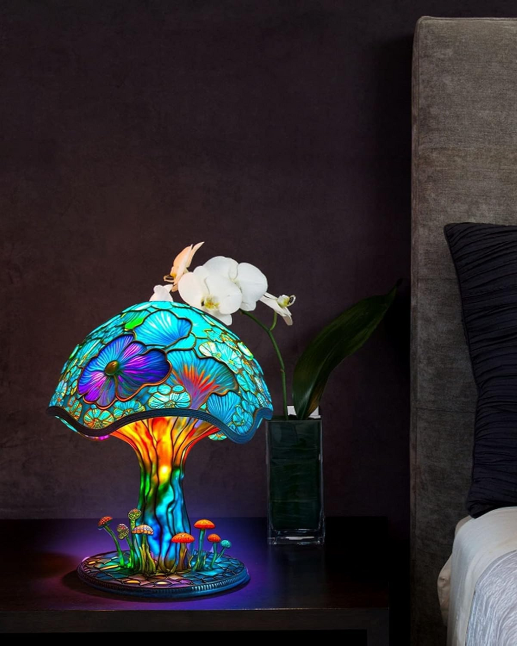 LumaMushroom: Designer Table Lamp Made of Resin in Mushroom Shape & Ambient Lighting – for Living Room & Bedroom