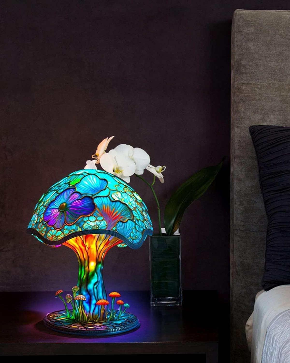 LumaMushroom: Designer Table Lamp Made of Resin in Mushroom Shape & Ambient Lighting – for Living Room & Bedroom