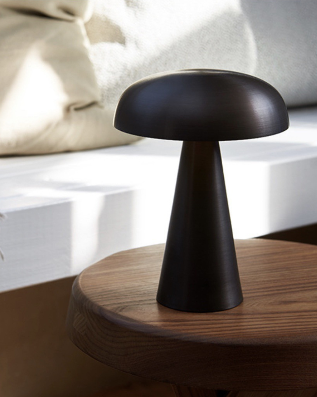 LuméaForm: Designer Table Lamp Made of Metal with Conical Base & Ambient Light – for Nightstands & Living Areas