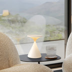 Lumevia: Wireless LED Table Lamp – Dimmable Battery Light in Hourglass Design