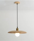 LumiArte: Wooden Pendant Light with Stained Glass – Modern LED Lighting for Dining Rooms & Living Rooms