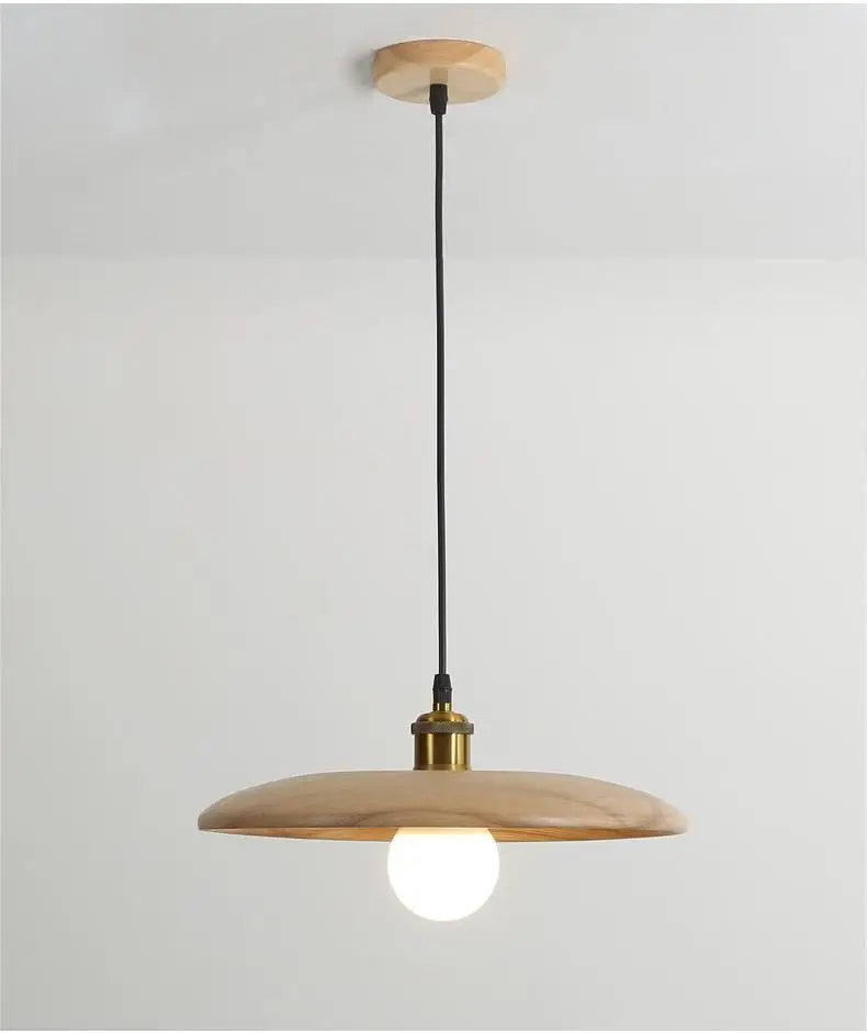 LumiArte: Wooden Pendant Light with Stained Glass – Modern LED Lighting for Dining Rooms & Living Rooms