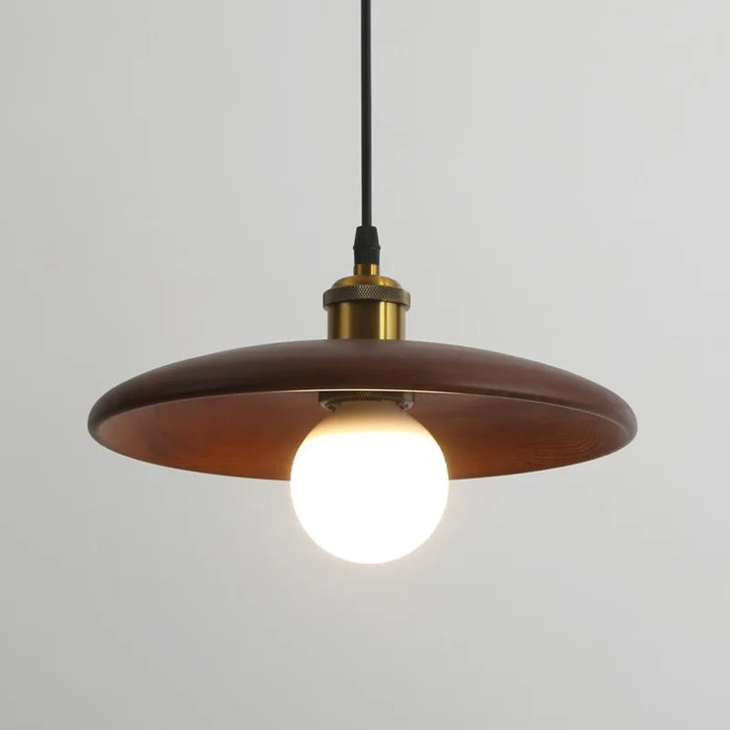 LumiArte: Wooden Pendant Light with Stained Glass – Modern LED Lighting for Dining Rooms & Living Rooms
