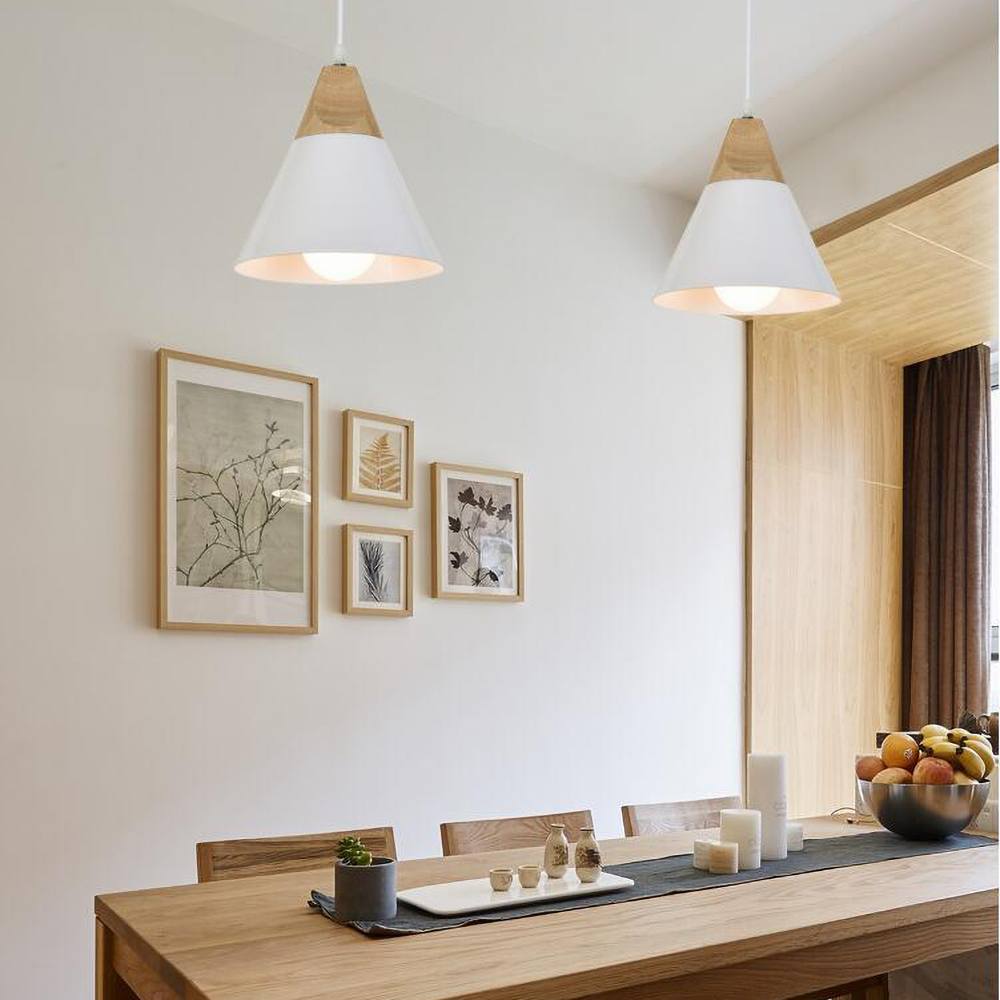 LumiBard: Scandinavian Wooden Pendant Light made of Metal & Oak – Ideal for Children's Rooms & Reading Corners