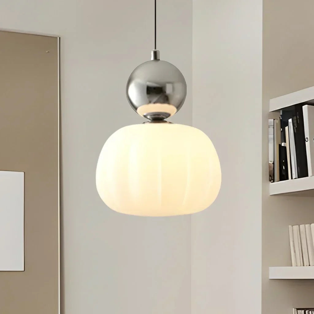 LumiDéco: Art Deco Pendant Light with Cream Shade – Elegant Hanging Lamp