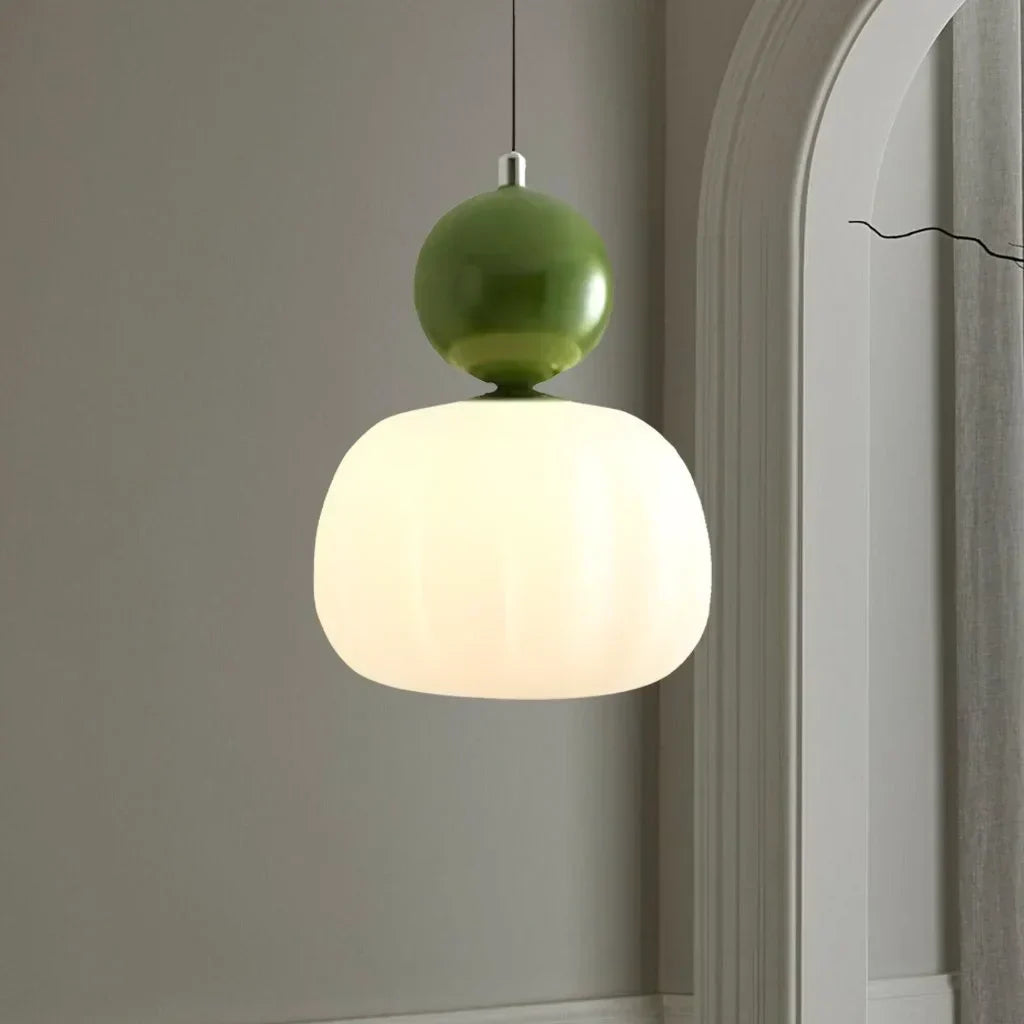 LumiDéco: Art Deco Pendant Light with Cream Shade – Elegant Hanging Lamp
