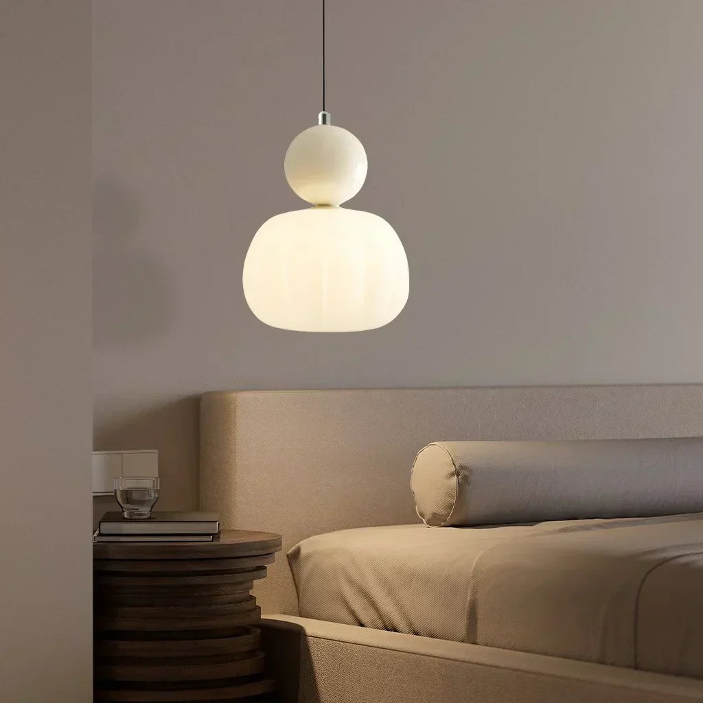 LumiDéco: Art Deco Pendant Light with Cream Shade – Elegant Hanging Lamp