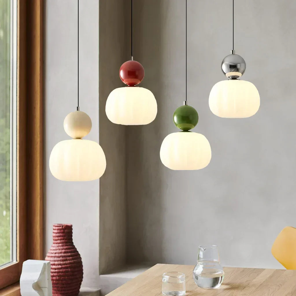 LumiDéco: Art Deco Pendant Light with Cream Shade – Elegant Hanging Lamp