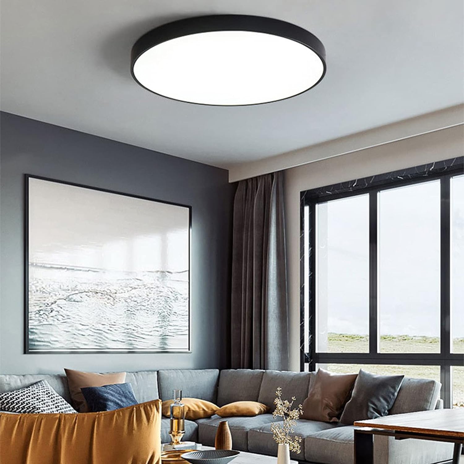 LumiDisc: Round LED Ceiling Light – Flat Surface-Mounted Lamp in Modern Design