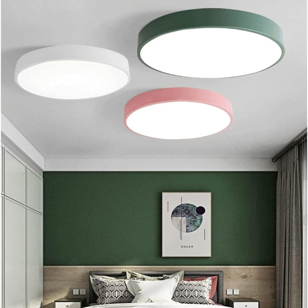 LumiDisc: Round LED Ceiling Light – Flat Surface-Mounted Lamp in Modern Design