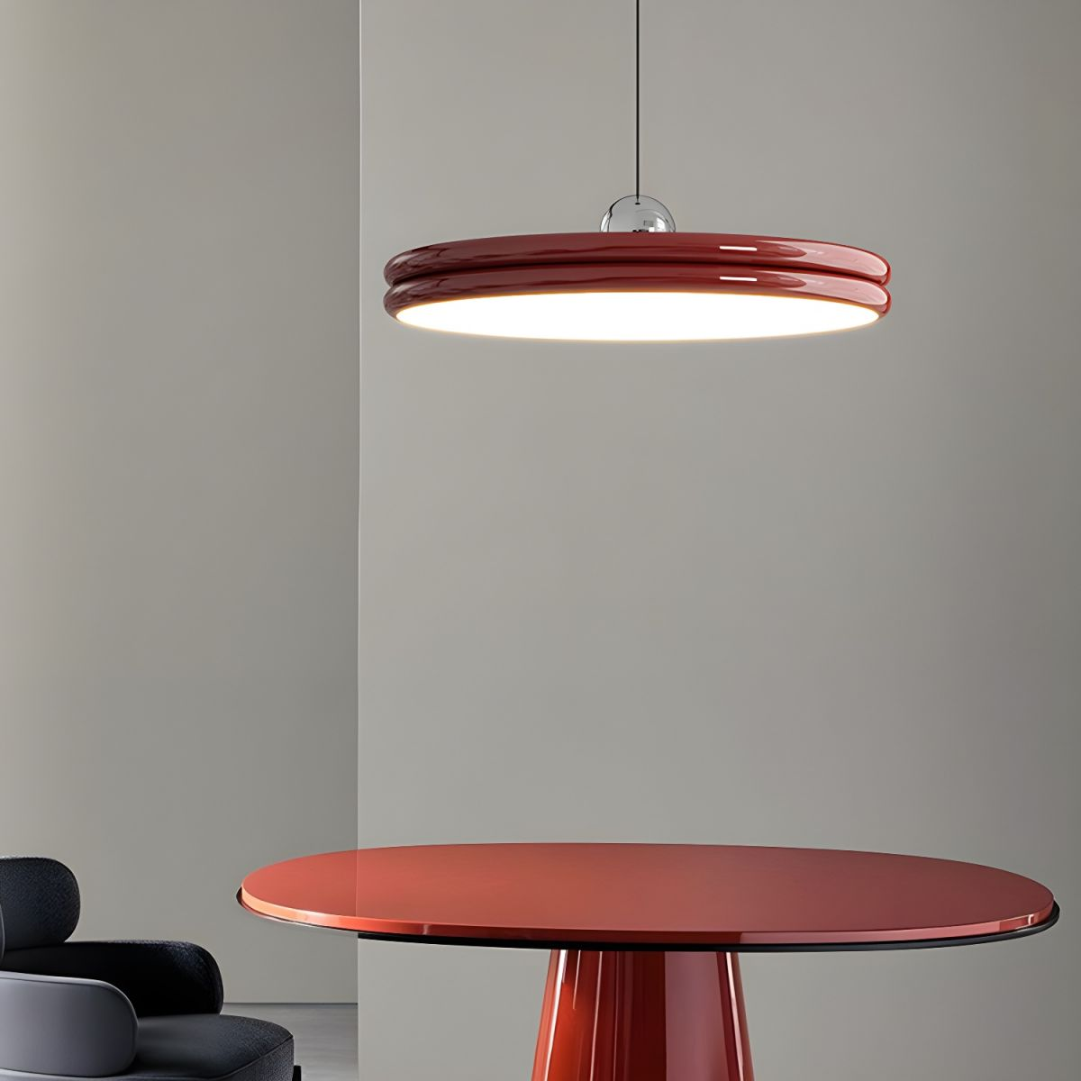 LumiForma: Minimalistic Metal-Acrylic Pendant Light with 3-Stage Dimming – for Living Room & Dining Room
