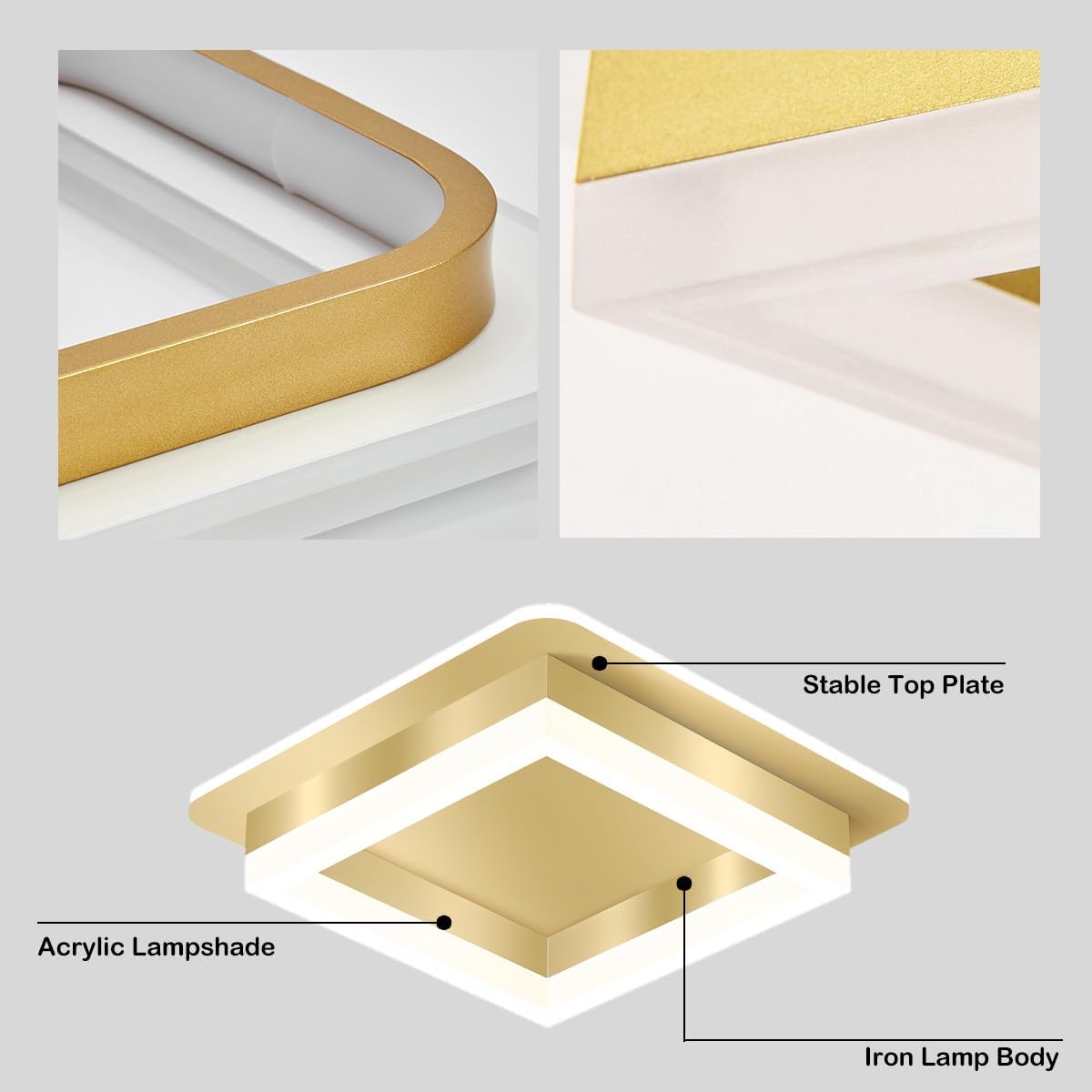 LumiFrame: Square LED Ceiling Light – Modern Surface-Mounted Lamp in Architectural Design