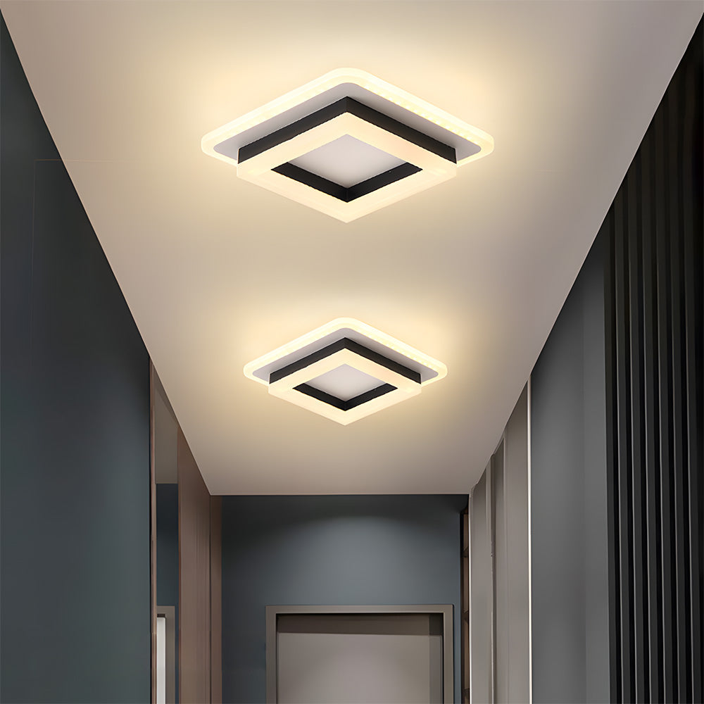 LumiFrame: Square LED Ceiling Light – Modern Surface-Mounted Lamp in Architectural Design