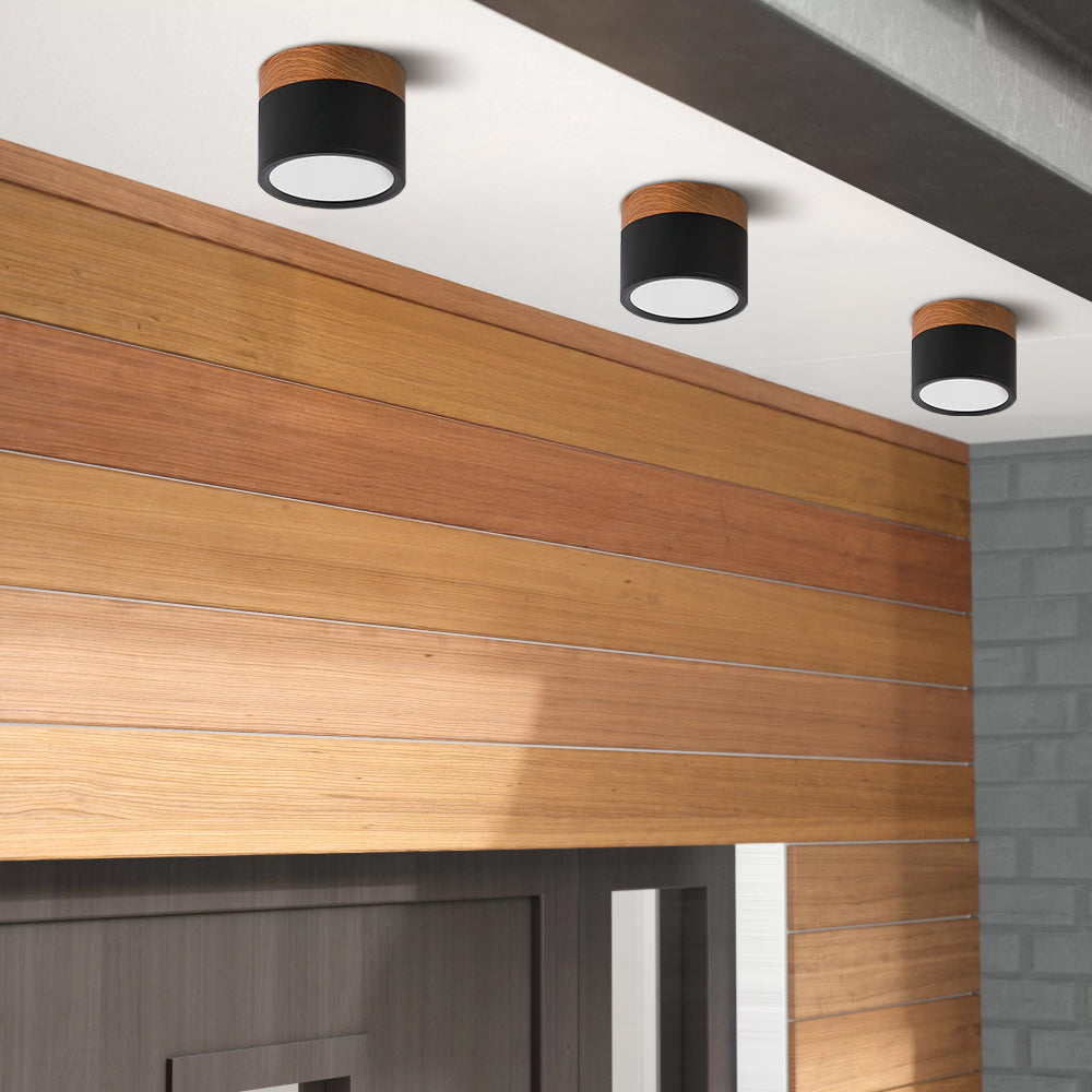 LumiKnot: Wooden Ceiling Light in Japandi Style – Modern LED Surface-Mounted Lamp for Living Room & Hallway
