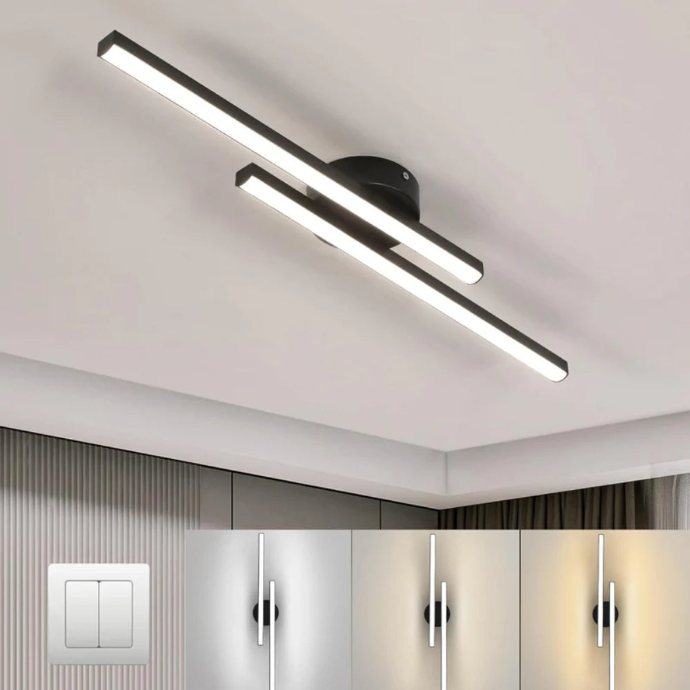 LumiLine: Modern LED Ceiling Light in Elongated Shape with Homogeneous Light Distribution – for Hallways & Interiors