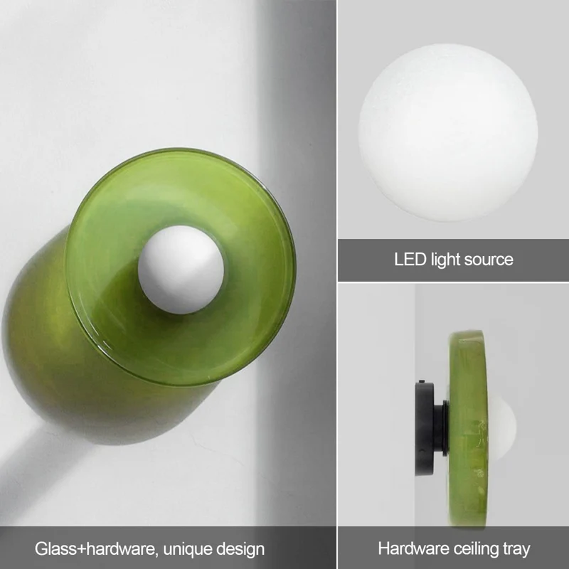 LumiPearl: Glass Wall Light & Ceiling Light – Modern Design Lamp in Retro Style