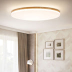 LumiSchale: Modern LED Ceiling Light Wood & Acrylic – Dimmable for Living Room & Bedroom