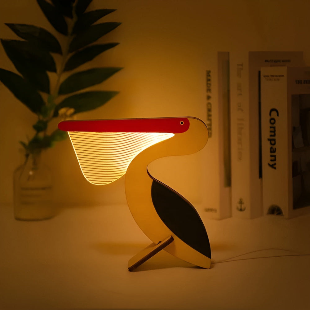 LumiZoo: Wooden Children's Table Lamp with LED Night Light & Cute Animal Design – for Children's Rooms & Nursery