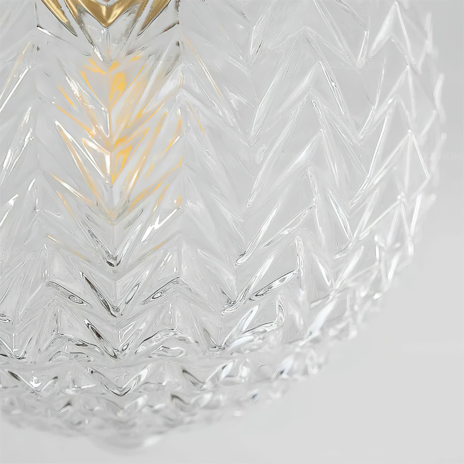 Textured Glass Globe Wood Base Ceiling Light