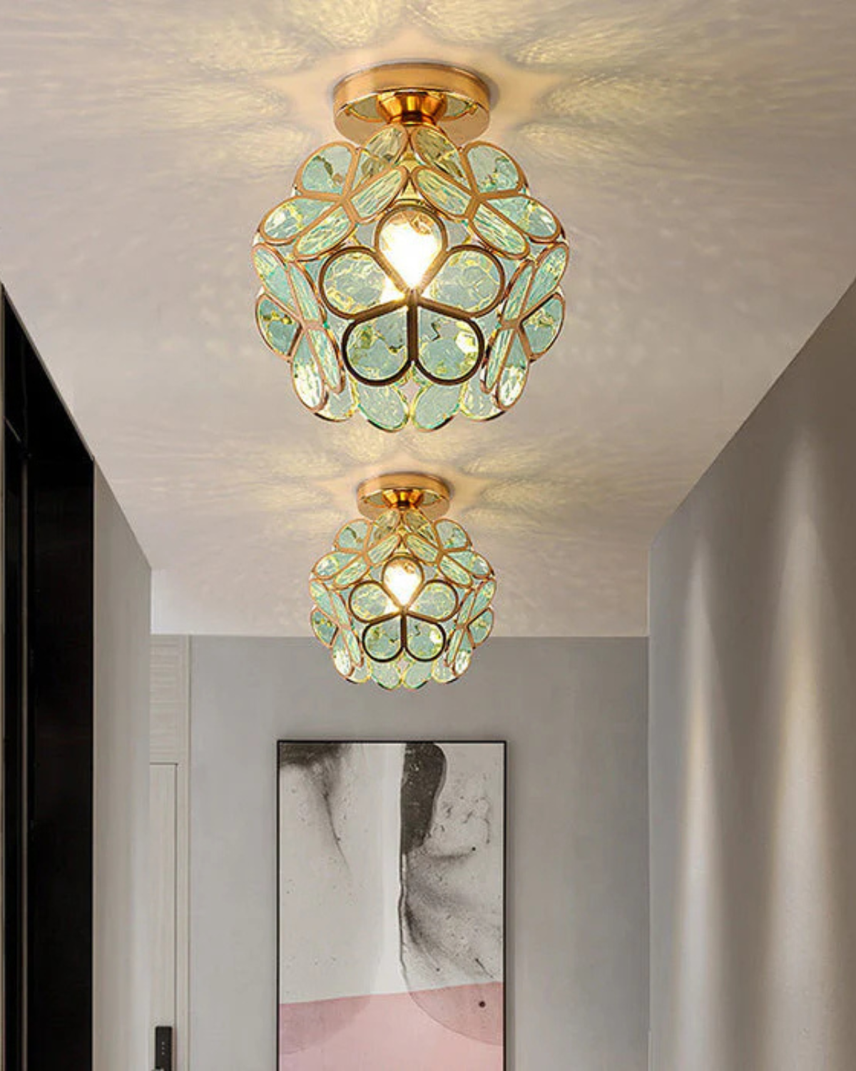 LuminaFiore: Modern LED Ceiling Light with Acrylic Flower Shape & Warm Ambient Light – for Hallway & Bedroom