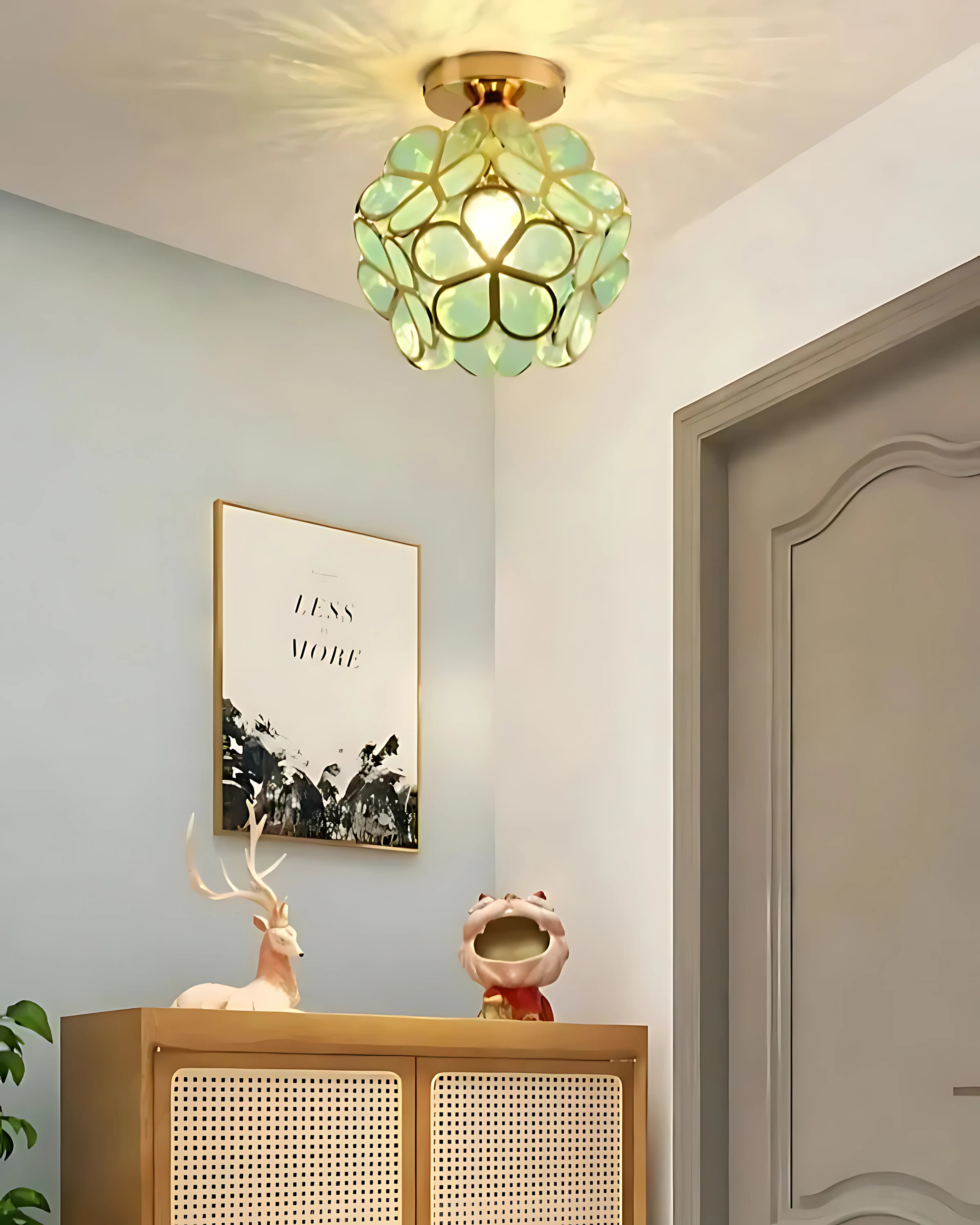 LuminaFiore: Modern LED Ceiling Light with Acrylic Flower Shape & Warm Ambient Light – for Hallway & Bedroom