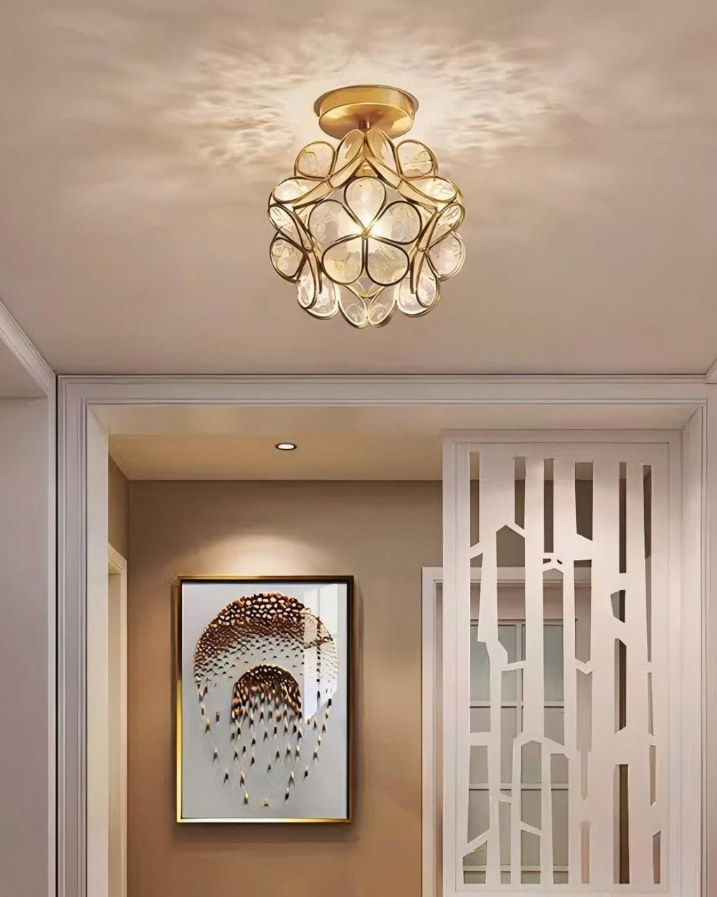 LuminaFiore: Modern LED Ceiling Light with Acrylic Flower Shape & Warm Ambient Light – for Hallway & Bedroom