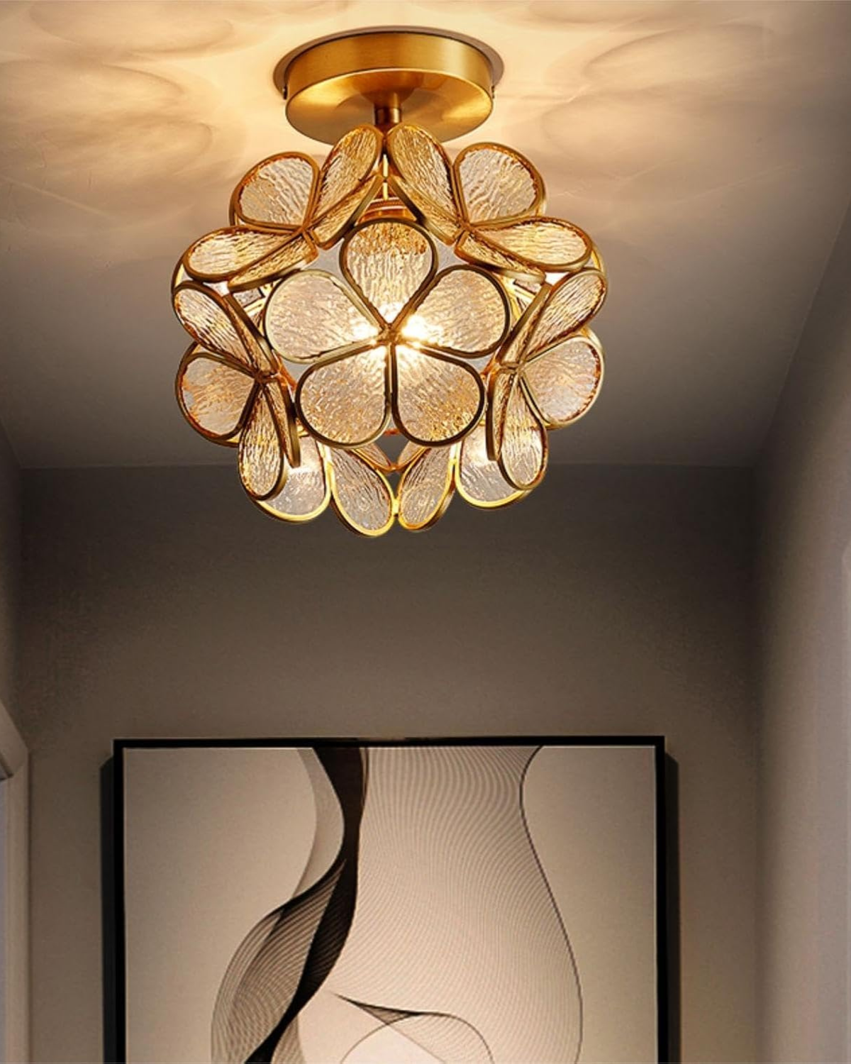 LuminaFiore: Modern LED Ceiling Light with Acrylic Flower Shape & Warm Ambient Light – for Hallway & Bedroom