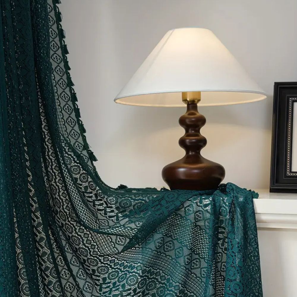 LumineSpitze: Curtains with Crochet Lace & Tassels – Semi-Transparent & Decorative for Living Rooms