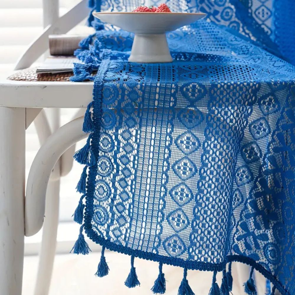 LumineSpitze: Curtains with Crochet Lace & Tassels – Semi-Transparent & Decorative for Living Rooms