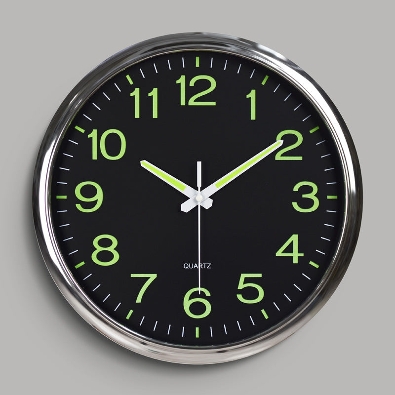 Wall Clock Metal Frame Analog Display Arabic Numerals