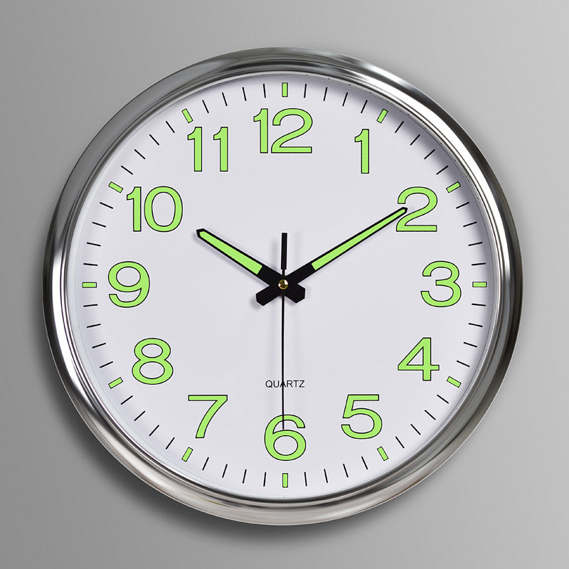 Wall Clock Metal Frame Analog Display Arabic Numerals