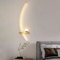 LumoArc: Elegant LED Wall Light Brass Curved 2-Flame Minimalist – Ideal for Living Areas & Home Office