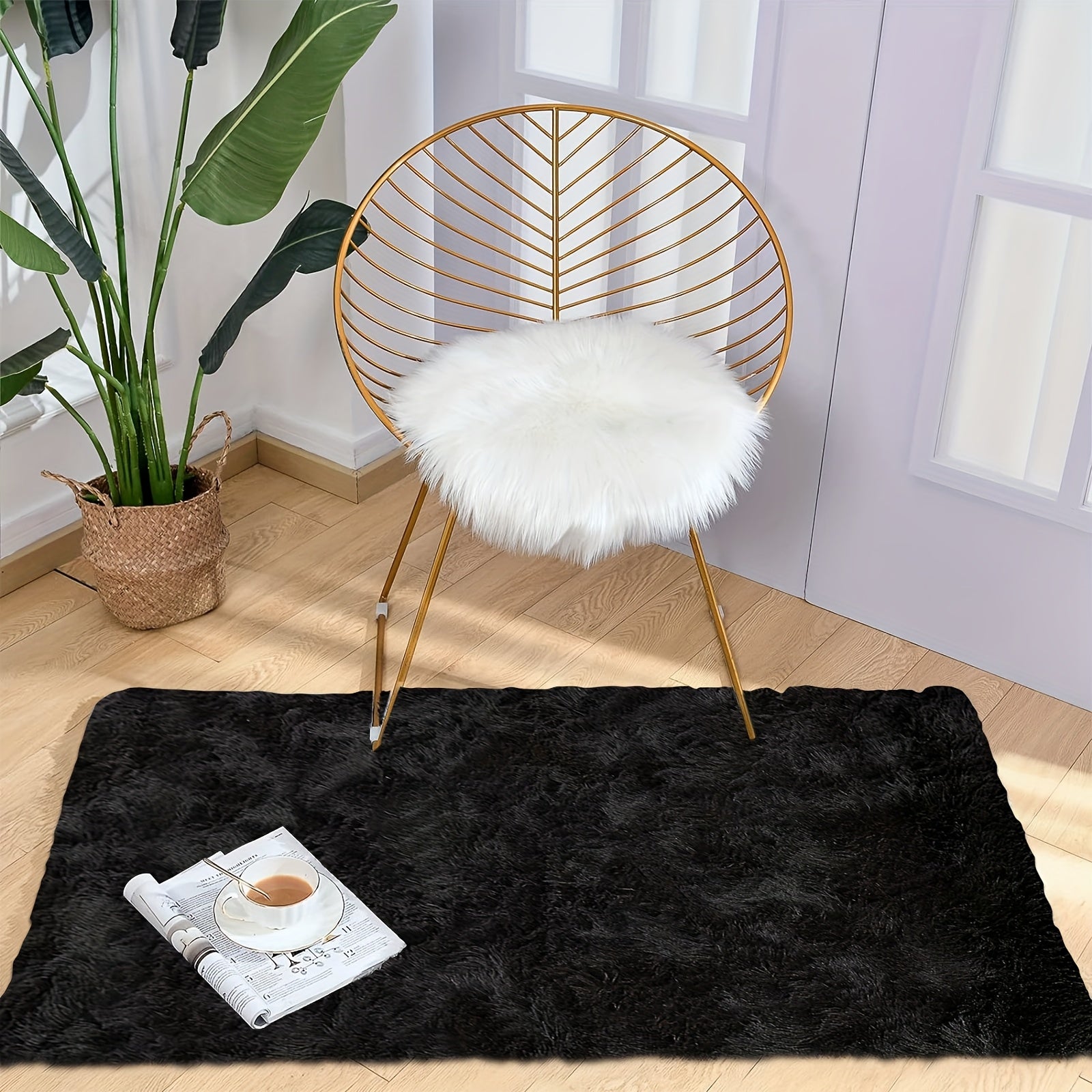 LumoEllis: Plush Luxurious Rectangular Non-Slip Rug – Nordic Style for Living Room & Bedroom