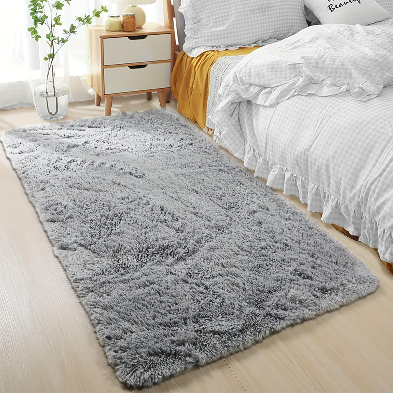 LumoEllis: Plush Luxurious Rectangular Non-Slip Rug – Nordic Style for Living Room & Bedroom