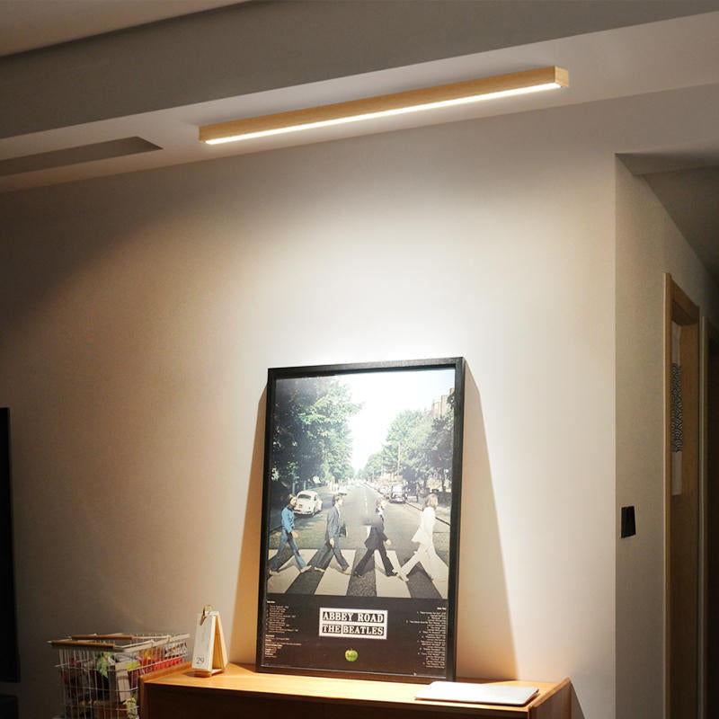 LumoLine: Modern LED Ceiling Light Wood – 3 Color Modes for Bedroom & Living Room