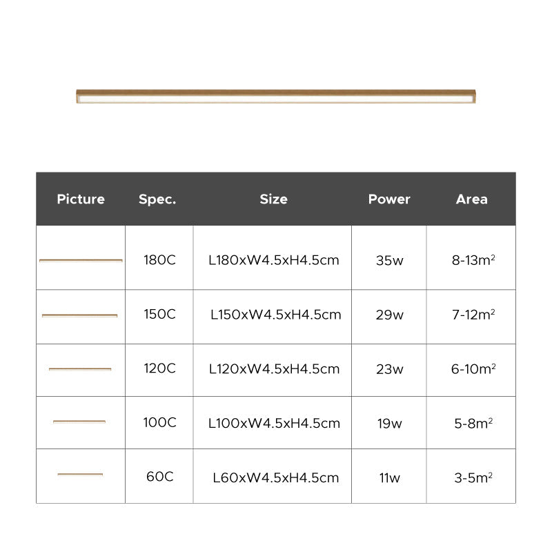 LumoLine: Modern LED Ceiling Light Wood – 3 Color Modes for Bedroom & Living Room