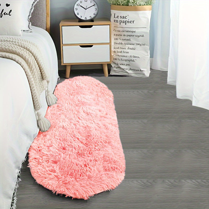 LumoNiva: Modern Oval Rug in Neutral Style, Comfortable Underfoot – for Bedrooms & Small Spaces