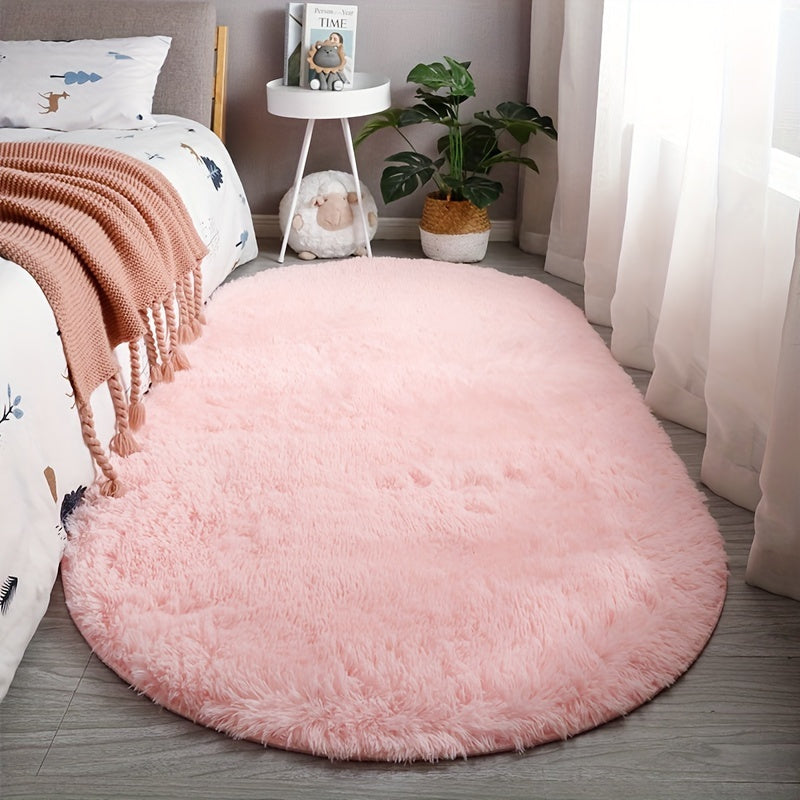 LumoNiva: Modern Oval Rug in Neutral Style, Comfortable Underfoot – for Bedrooms & Small Spaces