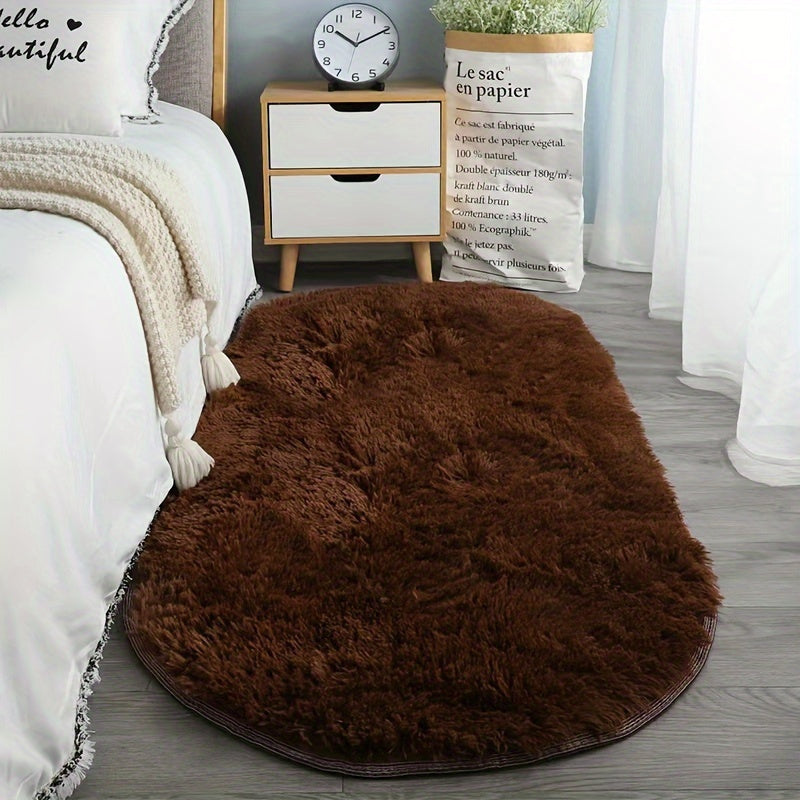 LumoNiva: Modern Oval Rug in Neutral Style, Comfortable Underfoot – for Bedrooms & Small Spaces