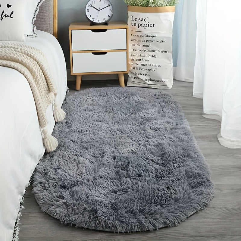 LumoNiva: Modern Oval Rug in Neutral Style, Comfortable Underfoot – for Bedrooms & Small Spaces