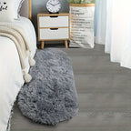 LumoNiva: Modern Oval Rug in Neutral Style, Comfortable Underfoot – for Bedrooms & Small Spaces
