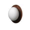 LumoNordic: Elegant LED Wall Light 1-Bulb with Wooden Base & Glass Sphere – Ideal for Living Room & Entrance Area