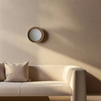LumoNordic: Elegant LED Wall Light 1-Bulb with Wooden Base & Glass Sphere – Ideal for Living Room & Entrance Area