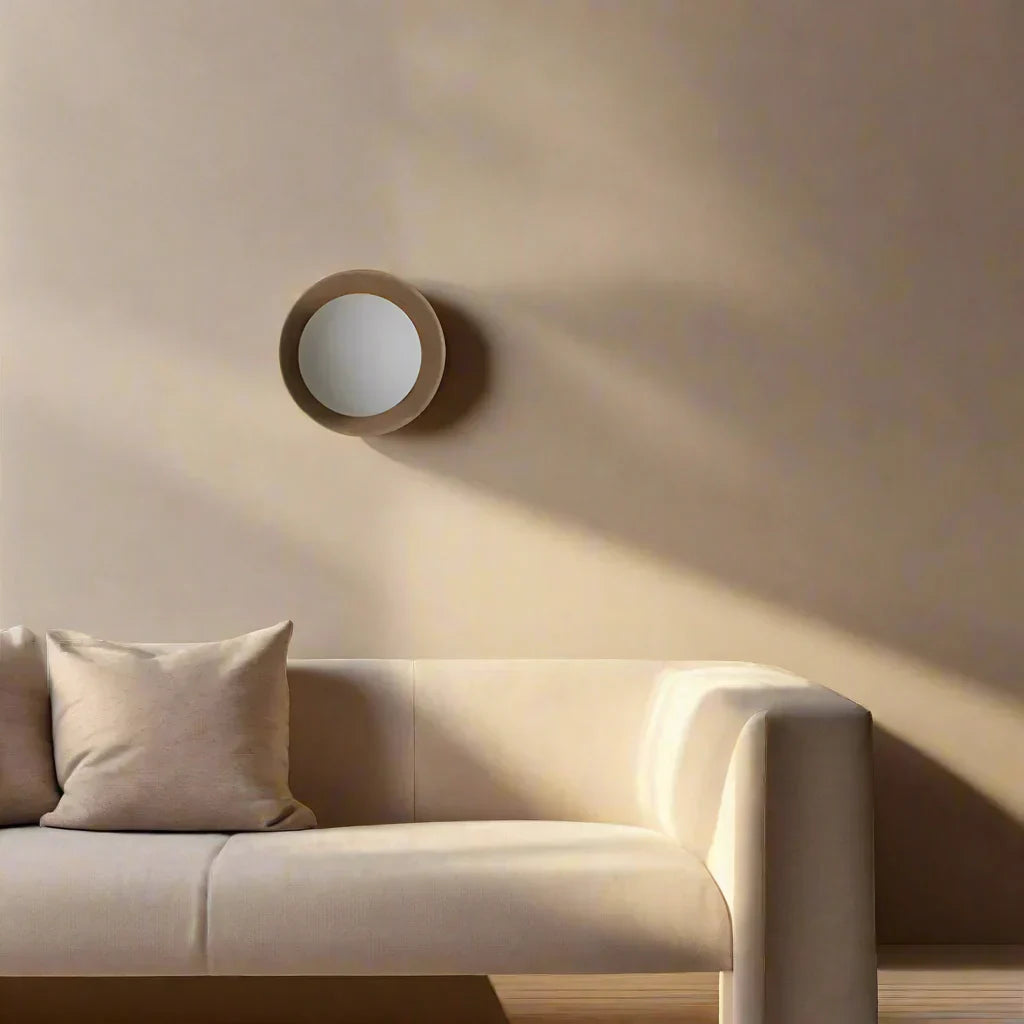 LumoNordic: Elegant LED Wall Light 1-Bulb with Wooden Base & Glass Sphere – Ideal for Living Room & Entrance Area